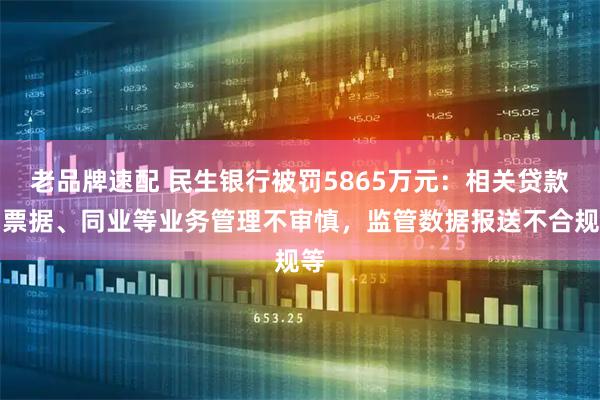老品牌速配 民生银行被罚5865万元:相关贷款、票据、同业等业务管理不审慎,监管数据报送不合规等