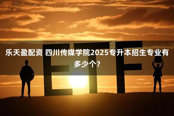 乐天盈配资 四川传媒学院2025专升本招生专业有多少个？